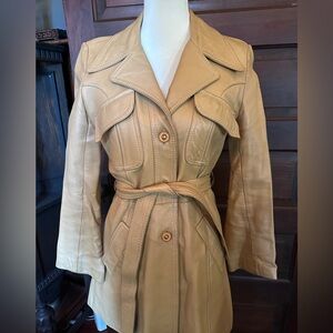VINTAGE 70s Women’s Leather Jacket Sz S